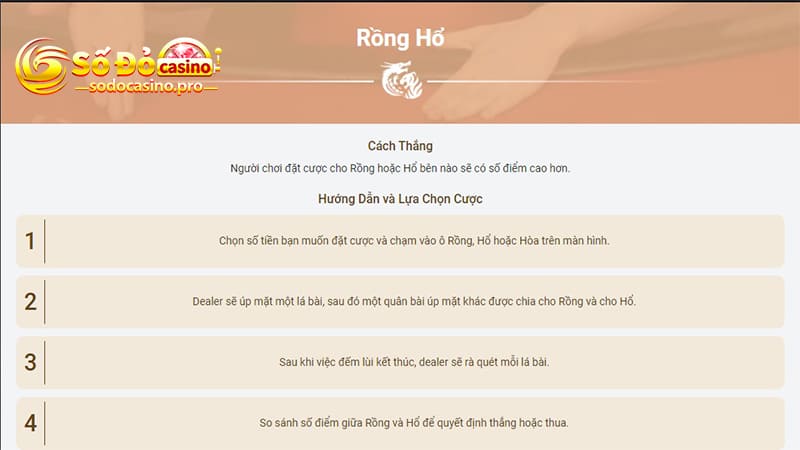 Hướng dẫn lựa chọn cách chơi rồng hổ