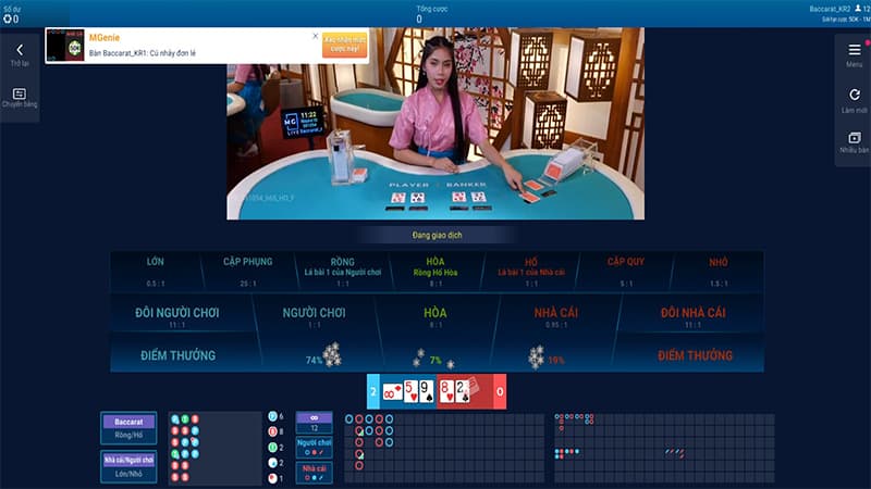 Các trò chơi tại MG Live Casino